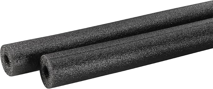 MECCANIXITY Foam Tube Sponge Protective Sleeve Heat Preservation Black Sleeve Polyethylene Pipe 13mm(0.5 Inch) ID for Pipe Insulation, Pack of 2