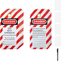 BULANGD Labels Lockout Tagout Tags, 40 Danger Do Not Operate Tags for Lock Out Tag Out with 40 Zip Ties, Tear & Water Resistant Loto Tags