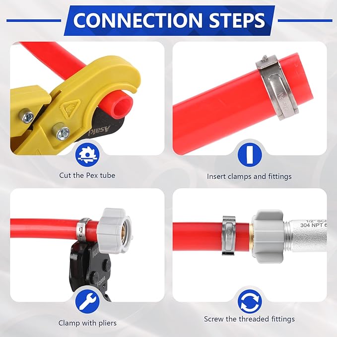 3/4" Pex x 1/2" Female NPT Swivel Adapter No-Lead Brass Crimp Fitting,PEX-B Compatible,10-Pack