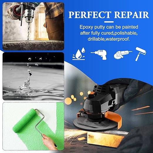 Epoxy Putty - 12oz 2 Part Strong Formula, Ceramic Repair for Cracks, Filling & Epoxy Sculpt - for Metal, Concrete, Plastic, Ceramics - Fast, Durable Concrete Crack Repair & Plumbers Putty (White)