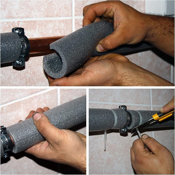MECCANIXITY Foam Tube Sponge Protective Sleeve Black Seal Sleeve Polyethylene Pipe 40x60mm(1.57x2.36 Inch) for Pipe Insulation, Pack of 2