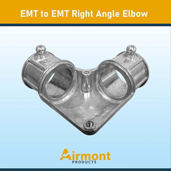 AP-10823 EMT to EMT Conduit Inside Pulling Elbow, 1 inch, Right Angle Conduit Bend Connector, Combo Head Set Screw, Zinc Die Cast, Pulling Elbow