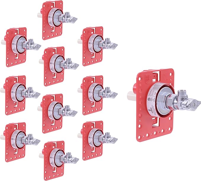 Holdrite Fixture Outlet Box with 3/8 Inch Compression Outlet, Pre-Assembled, Pack of 10, Fire Rated, 1/2 Inch CPVC Tailpiece, HR-FR-C-1