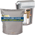 Backflow Preventer Cover Insulated (5˚F) with 7 Layers Fabric - 24" W x 30" H with Aluminum Foil Backflow Cover for Winter Pipe Freeze Protection - Sprinkler Covers for Outside, Grey