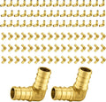 100-Pack PEX Fittings Niikappu 3/4"x3/4" Pex Elbow, Brass Crimp Pipe Fittings for PEX Pipes, ASTM F1807