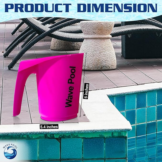 DE Pool Filter Powder Scoop – 1 lb Measurement – Compatible with All DE Filters – EZ Grip Design for Easy Handling – Large DE Chemical Scooper for Pool Maintenance