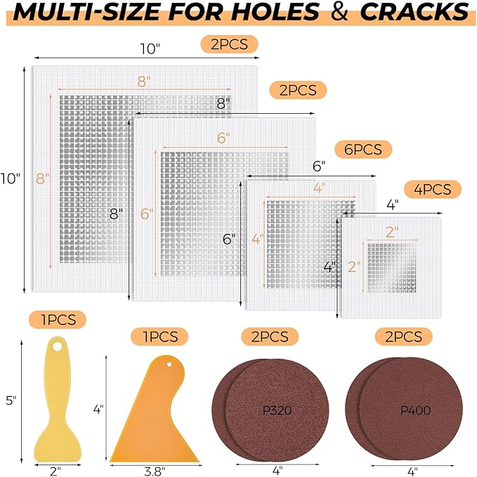 Drywall Patch,Drywall Repair Patch,2/4/6/8 Inch Repair Patch,Large Hole Patch Repair for Drywall,Quick Repair Drywall Holes,Safe Mend
