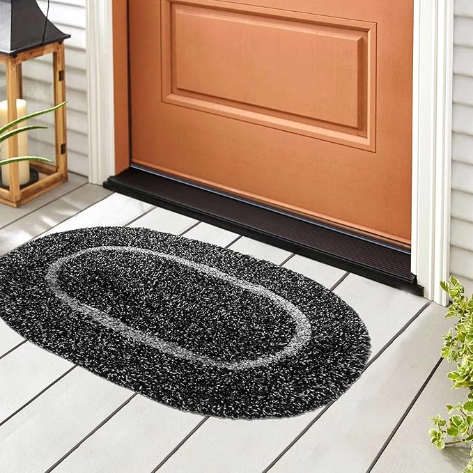 4 Pcs 36" Double Bubble Kerf Door Sweep 1-3/4" Wide Vinyl Weatherstrip Seal for Exterior Doors, Energy Efficient Draft Stopper, Easy Slide in Installation, Blocks Dust/insects/noise (Black)