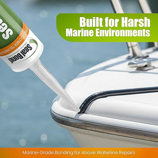 105 Adhesive Sealant – Marine/Industrial Grade, High Strength, UV Resistant, Flexible, Non-Flammable, Waterproof – Superior to Silicone – 10.1 oz – Black