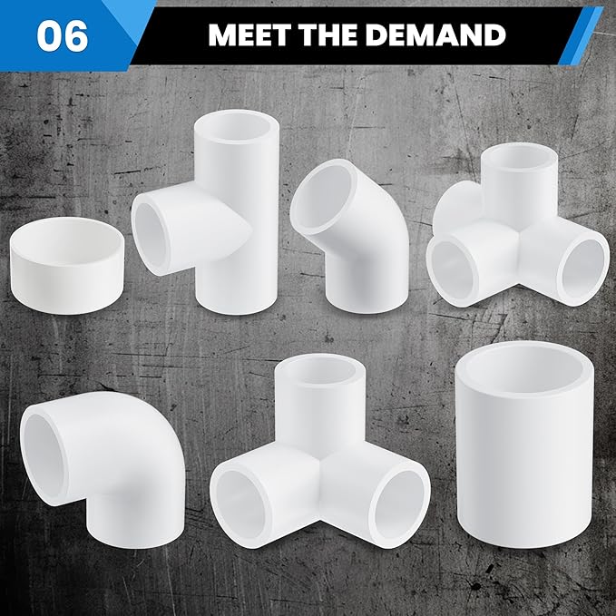 8“ PVC Pipe End Cap Fitting (Compatible with 8.63" OD), 1 Pcs End Caps, Schedule 40 Furniture Grade Pipe Plug for Building PVC Furniture DIY Garden Shelf