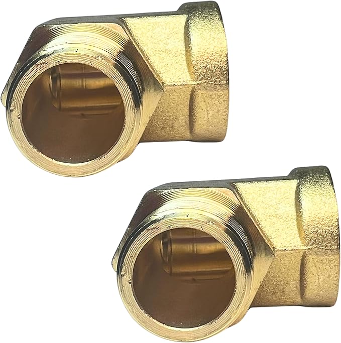 2pcs 90 Degree Brass Barstock Street Elbow 3/8" NPT Male to 3/8" NPT Female Forged Fitting by CX WONDERLAND