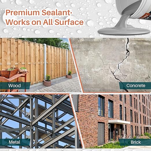 Polyurethane Waterproof Coating, Grey, 5 Gallon, Repair Leaks, Cracks, Roofs, Warehouses, Garages, Basements, Indoor & Outdoor Sealant Waterproof