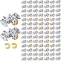 (Pack of 100) EFIELD Push Fit 1/2" x Dual 3/8" OD Compression Straight Stop Valve, 1/4 Turn with a Disconnect Clip Tool,(PF-VALVE039-100PCS)