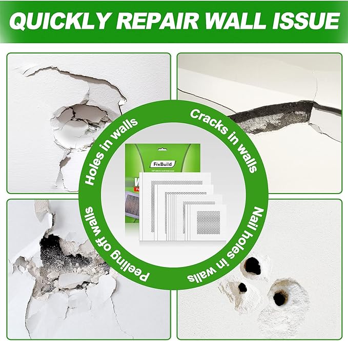 Drywall Repair Kit, 13 Piece Aluminum Wall Repair Patch Kit, 2/4/6/8 inch Aluminum Drywall Patch, Quick Fix Plaster