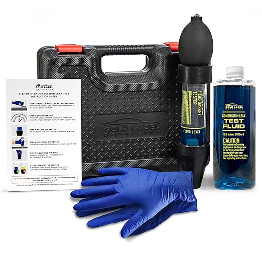 Combustion Leak Detector Kit - 100+ Tests Automotive Engine Block and Head Gasket Tester, Ideal for Detecting Blown Gaskets (Tester with 18oz Fluid)