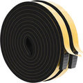 ToLanbbt Black Door Window Weather Stripping Self Adhesive Foam Tape High Density Foam Sealing Strip Window Insulation Weatherproof Gasket Tape 1" Wide X 1/4" Thick, 16.5 Ft X 2 Rolls, Total 33 Feet