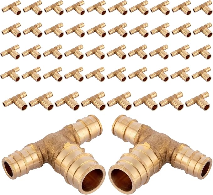 (50-Pack) Seelink 1/2" x 1/2" x 3/4" PEX-A Tee Expansion Fittings, for PEX Tubing Pipe Hose Fittings, ASTM F1960(PEX1960048-50Pack)