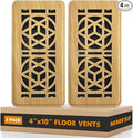 2 Pack Floor Vent Covers, Floor Register 4x10, Heavy Duty Walkable Steel Vent Cover, Adjustable Metal Decorative Vent Covers for Home Floor Ceiling or Sidewall Vent, Rust-Proof Finish (White Oak)