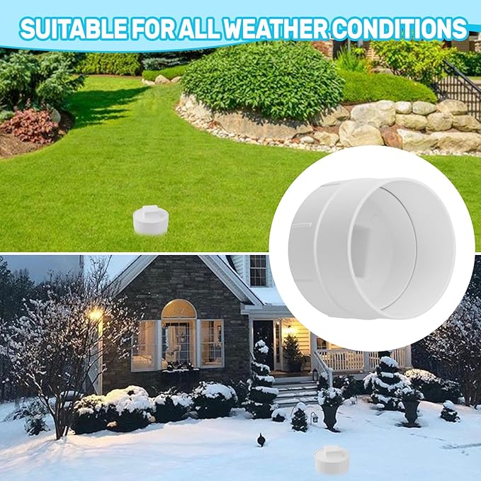 4" PVC Sewer Cleanout Adapter with Plug Pipe Fitting, PVC DWV Flush Sewer Cleaning Cap for Outdoor Garden and Garage Drainage Systems
