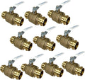 [10-Pack] PROCURU 2-Inch (2") Press Copper Ball Valve, Heavy Duty Brass Body, Full Port, LF Certified Safe (3BP200-10P)