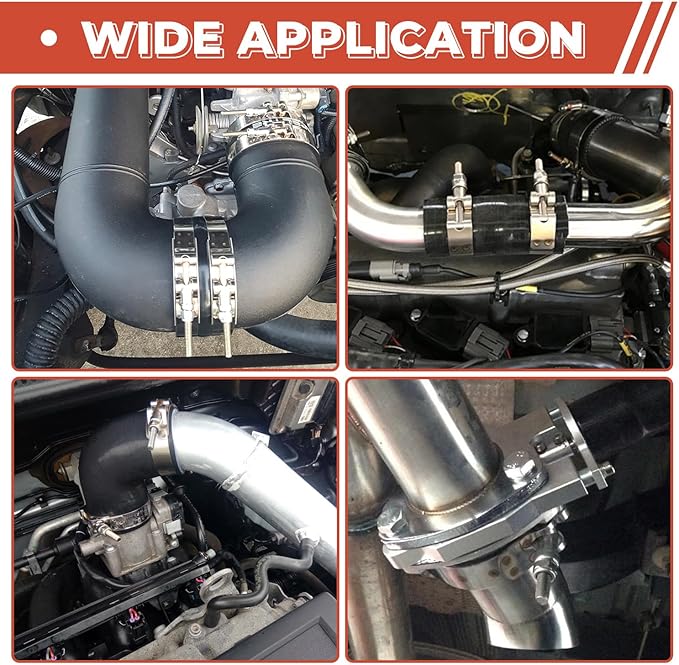 2 Pack 3 inch T-Bolt Hose Clamps, Stainless Steel_304 Working Range 83mm-91mm for 3" Hose ID, Turbo Intake Intercooler Clamp for Automotive
