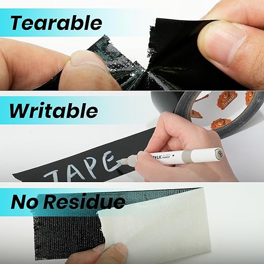 TAPEBEAR 12 Rolls Duct Tape Heavy Duty Waterproof 1.88" x 35 Yards, 16.5mil Thick Strong Tape, UV Resistant, All-Weather, No Residue, Super Strength for Industrial Use Indoor Outdoor Repairs, Black