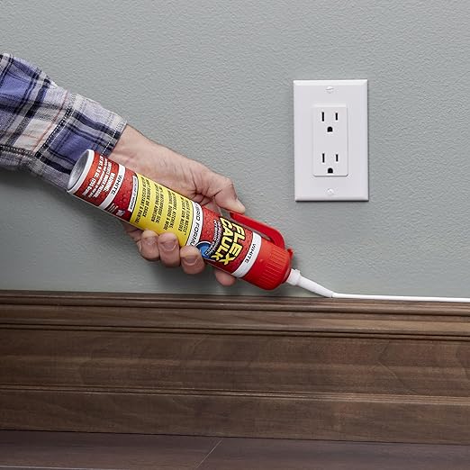Flex Caulk, Waterproof & Weatherproof Hybrid Polymer Sealant, Strong, Paintable, Indoor, Outdoor, Bath, Shower, Sink, Window, Baseboards, Door, RV, Roof, Wood, Auto & Marine, Clear, 6.6 oz, 1-Pack