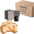 UNOX 3/4" NPT Solenoid Valve 220V AC, Brass Control Valve Normally Closed - 7-232 PSI Multi-Purpose Reliable Control Valve for Water, Air, and Gas - Solenoid Valves