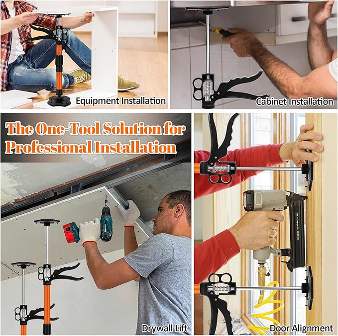 Cabinet Jacks for Installing Cabinets, 13.8-23.6 inches Adjustable Support Pole with 360° Rotation, Third Hand Tool Support System with 88 lbs Capacity for Drywall Jack (2 Pack)
