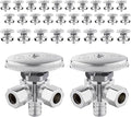 (Pack of 30) Seelink Multi-Turn Dual Outlet Angle Stop Valve, 1/2" Pex Crimp F1807 Pipe Inlet x (3/8 inch x 3/8 inch) Compression Outlets, Chrome Plated Brass