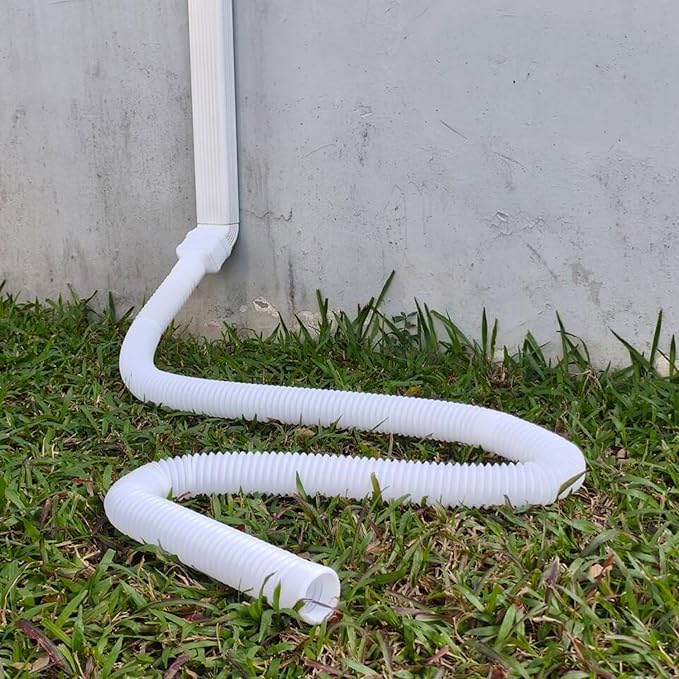16.5ft Long Gutter Downspout Extensions, Downspout Extender Drainage Pipe for 2"×3" and 3"×4" Downspout, Outside Diameter 3.1 Inches, Pipe Stretched Length 16.5ft (White-1 pack)
