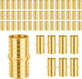 50-Pack PEX Fittings Niikappu 1"x1" Pex Straight Coupling, Brass Crimp Pipe Fittings for PEX Pipes, ASTM F1807