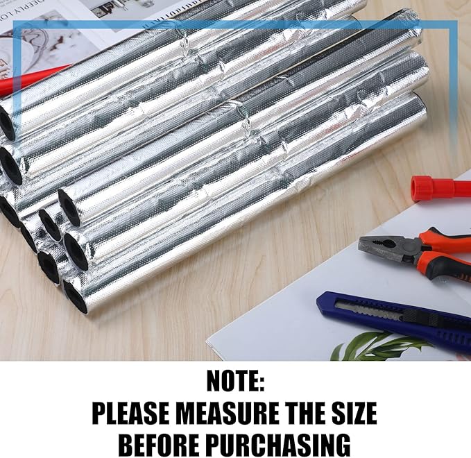 Kingdder 6 Pcs Pipe Insulation Foam Tube Self Adhesive Insulation Wrap for Copper Pipe Pre Slit Clamp Highly Insulated Foam for Outdoor Winter Irrigation, Sprinkler(1.3 Ft x 1 Inch)