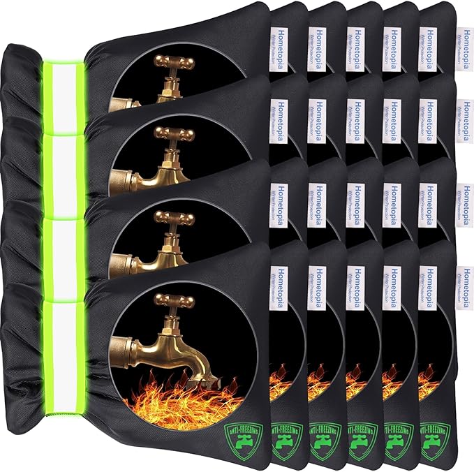 Outdoor Faucet Covers for Winter,20 Pack Pro 8.3" H x 6.7" W Outdoor Hose Bib Covers for Winter Freeze Protection Outside Spigot Cover insulated Reusable Waterproof backflow Cover,Black