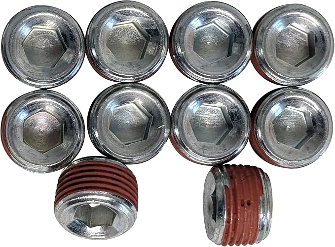 3/8" NPT Pipe Plug, Vibra-Seal Coating | 3/8" X .375” NPT Threaded | Leak-Proof Seal | Durable Performance (10)