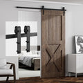 11FT Sliding Barn Door Hardware Kit for Single Door, Sliding Door Track, Easy to Install, Smoothly and Quietly, Fit 1.18-1.96" Thicknesses Fit 66" Wide Door (J Shape Hanger)