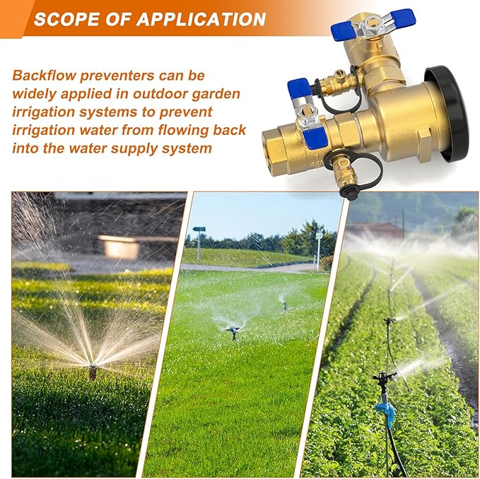 GASHER 1" Pressure Vacuum Breaker Assembly for 1-720A, Brass Irrigation Backflow Preventer, Max 400 PSI Back Siphon Valves for Irrigation System