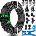 mxuteuk 1/4" Air Line Tubing Kit,1/4" Air Hose Kit,1/4 Inch(6.35mm) OD x 32.8 Feet PU Tube with Push to Connect Fittings(15PCS)