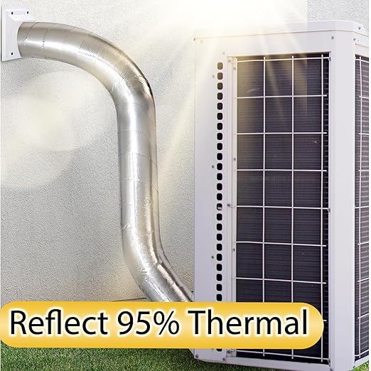 Super Age-Resistant AC Pipe Foam Insulation Tube Wrap Foil Fiberglass Tape,Add Weather-Resistant Layer For Pipe Insulation Foam Tube, Reflect 95%Thermal for HVAC Pipe,Window AC unit side panel