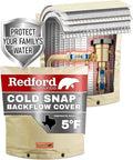 Redford Supply Co. Cold Snap (5°F) Backflow Preventer Insulation Cover, 24"W x 24"H, Pipe Insulation, Water Sprinkler Covers for Outside, Sprinkler Backflow Cover for Winter, Well Pump Bag (Beige)