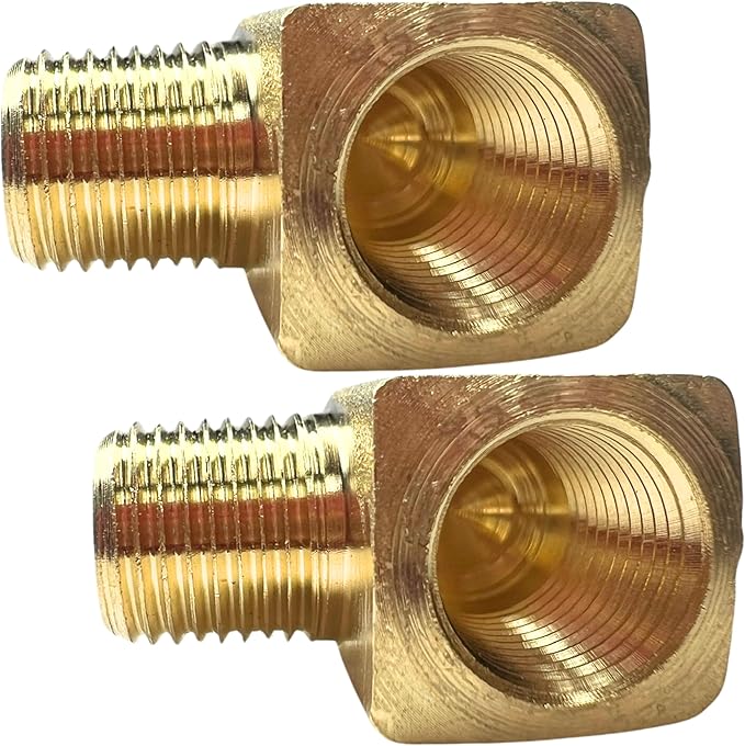2pcs Brass 1/8" NPT Male x 1/8" NPT Female 90 Degree Forged Barstock Street Elbow Fittings Connection by CX WONDERLAND