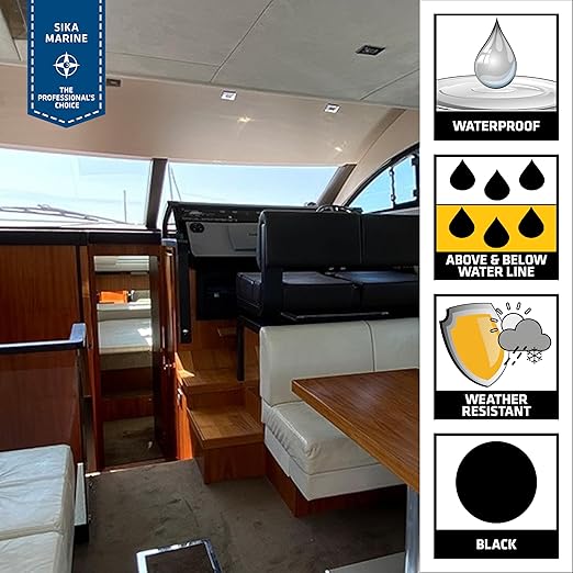 SIKA Sikaflex®-291 Marine Boat Sealant - Elastic, Vibration-Resistant Joint Sealant for Wood, Metal, Plastic & Ceramic | NSF Listed, Low Odor, Over-Paintable, Sandable, 3 fl. oz Tube