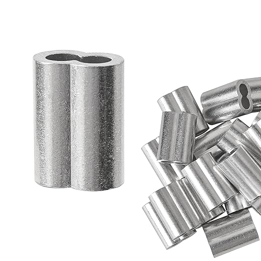 3/16" 20PCS Aluminum Crimping Loop Sleeve for Wire Rope, Cable Ferrule