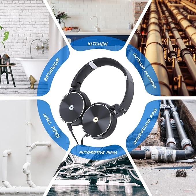 Professional Water Leak Detectors for Home, Water Leak Detection Device, Dual Probe Design, Sound Amplifier for Underground Pipes, Walls, Construction Sites