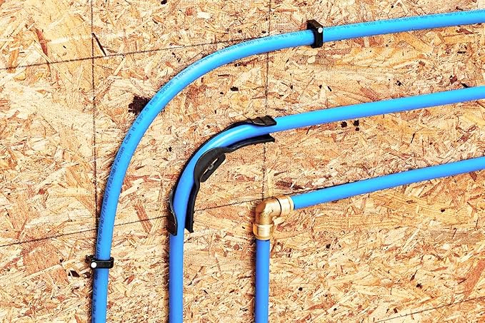 WHK 162 PACKS 1/2 Inch PEX Pipe Bend Support Bracket 1/2" Inch Pex Clamps Half Clamps J clips for PEX pipe Tubing Fix,Crimp,Supporting and Lock Mount.