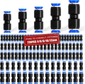 mxuteuk 110PCS Quick Connect Air Hose Fittings,4/6/8/10/12mm Straight Push to Connect Fittings,Air Line Fittings Push to Connect Fitting for Tube