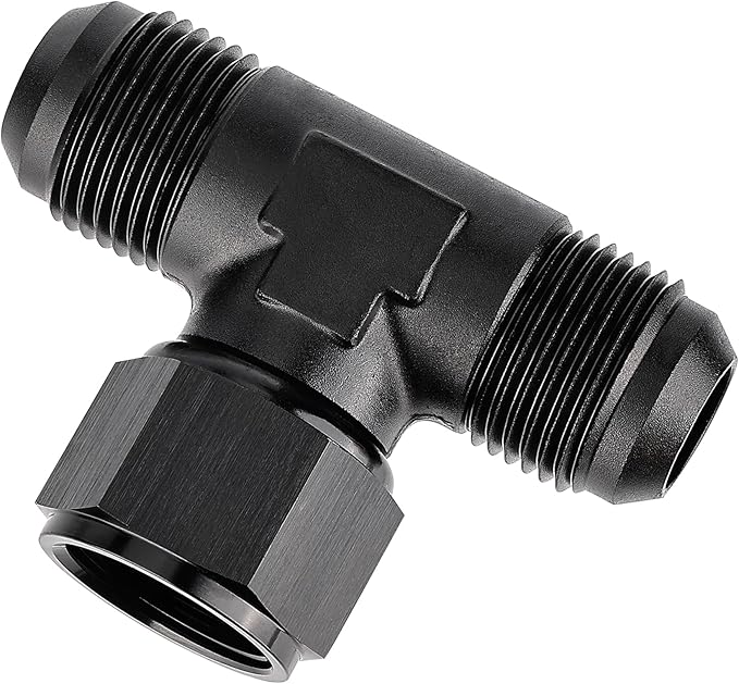 EVIL ENERGY 12AN Male Tee Fitting Adaptor with AN12 Female Swivel on Side Black