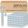 Tandefio 80 Pack 1/2" x 4" Concrete Screw Anchor Galvanized Large Diameter Heavy Duty Plated Concrete Anchors for Masonry Brick Anchoring Block Decking Framing Hex Drive