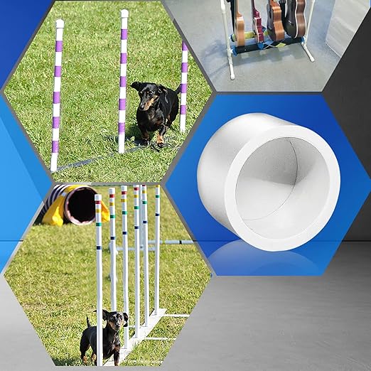 4inch White PVC Pipe End Cap Plug, 2Pcs PVC Pipe Plug Socket Fitting Adapter Connector for Building PVC Furniture DIY Garden Shelf, Schedule 40