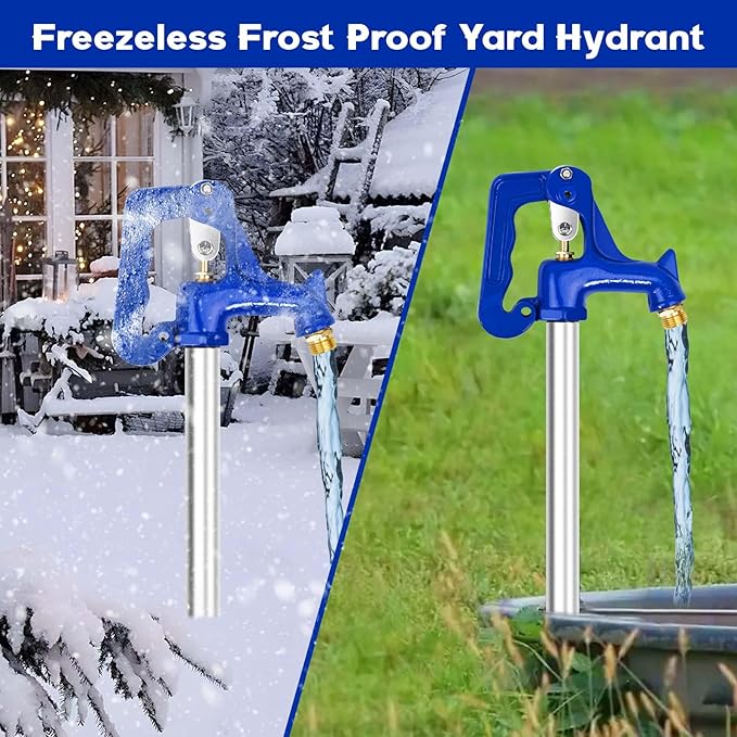 3.25FT Frost Proof Yard Hydrant,Freezeless Frost Free Outdoor Water Hydrant,3/4" Pipe Connection,Total Length 3.25ft,12’’Bury Depth,for Yard, Garden, Pasture Irrigation,Reliable Water Supply